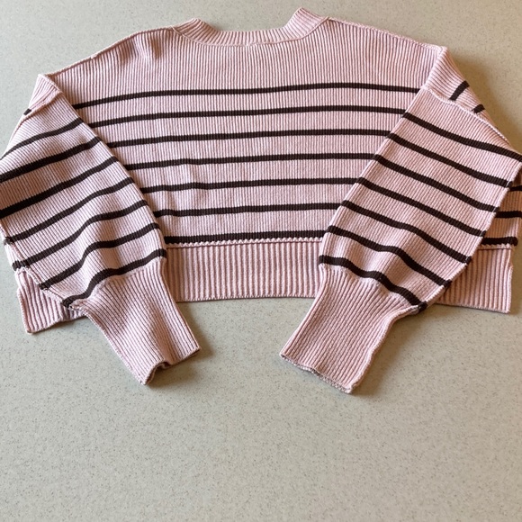 Free People Striped Cropped Sweater Women Size M - Picture 8 of 15